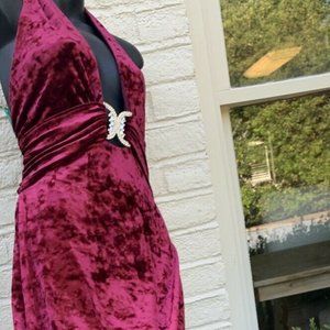 $399 MOST BEAUTIFUL DRESS EVER! RED VELVET PLUNGE